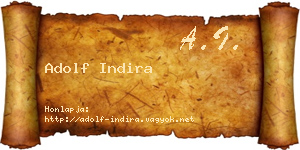 Adolf Indira névjegykártya